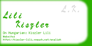 lili kiszler business card